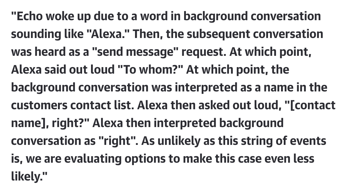 Alexa, l'assistant vocal d', enregistre un couple et envoie